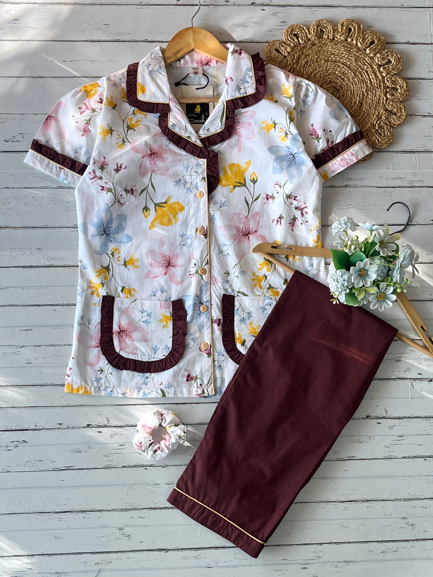Brown Flower Frill