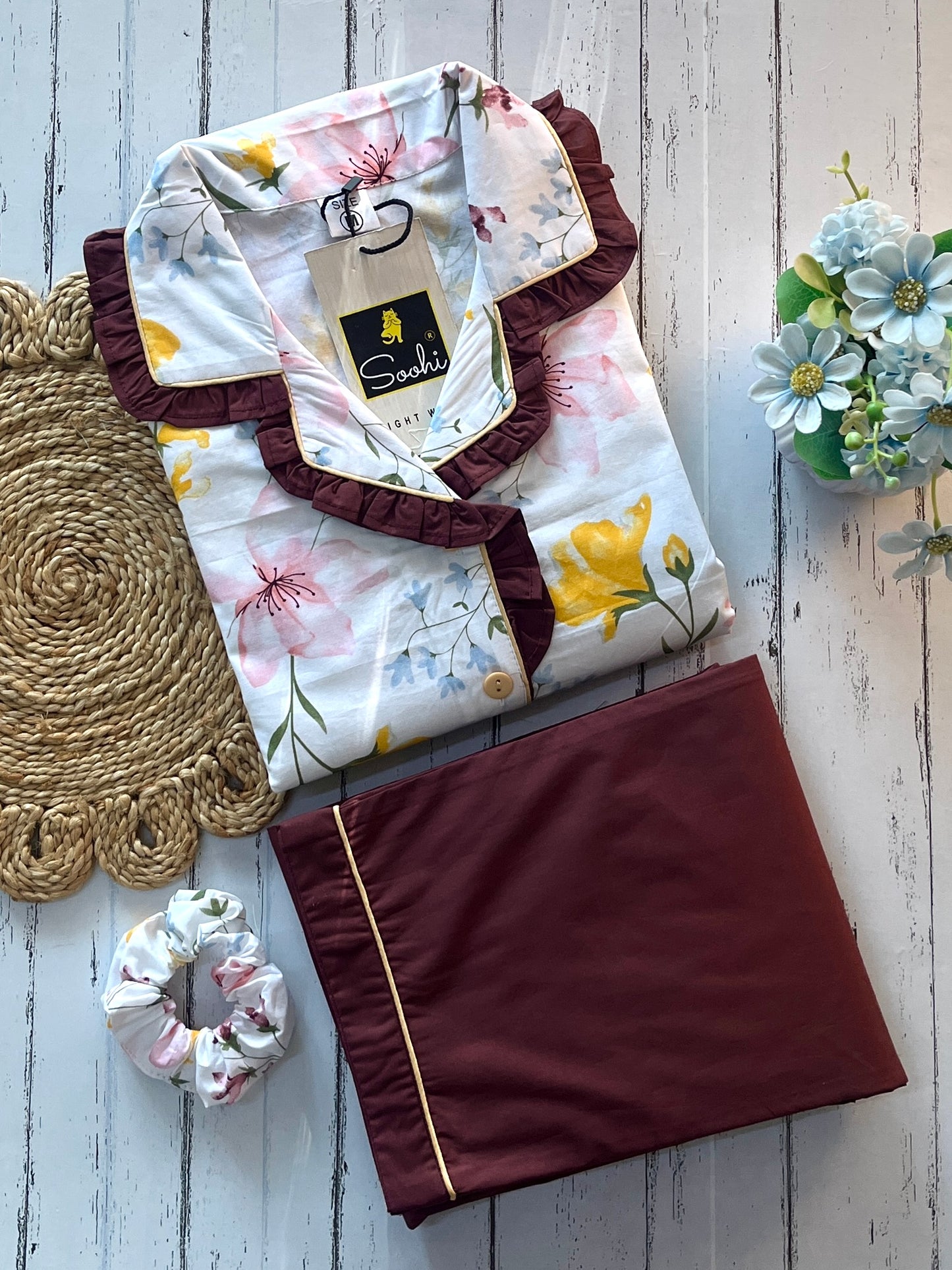 Brown Flower Frill