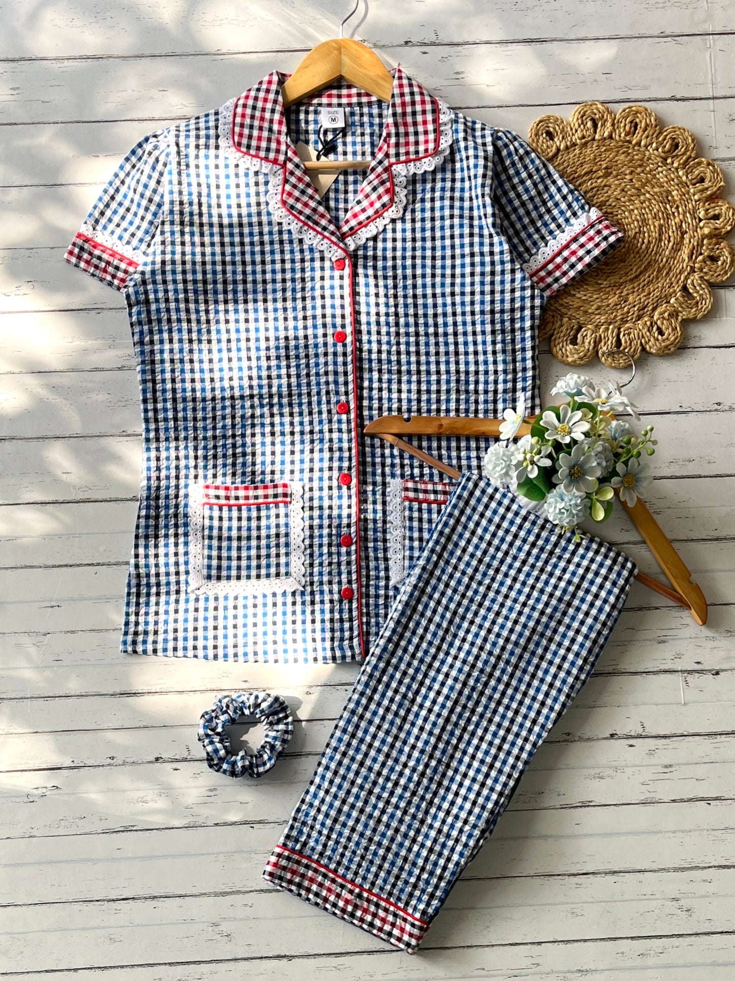 Blue & Red Check