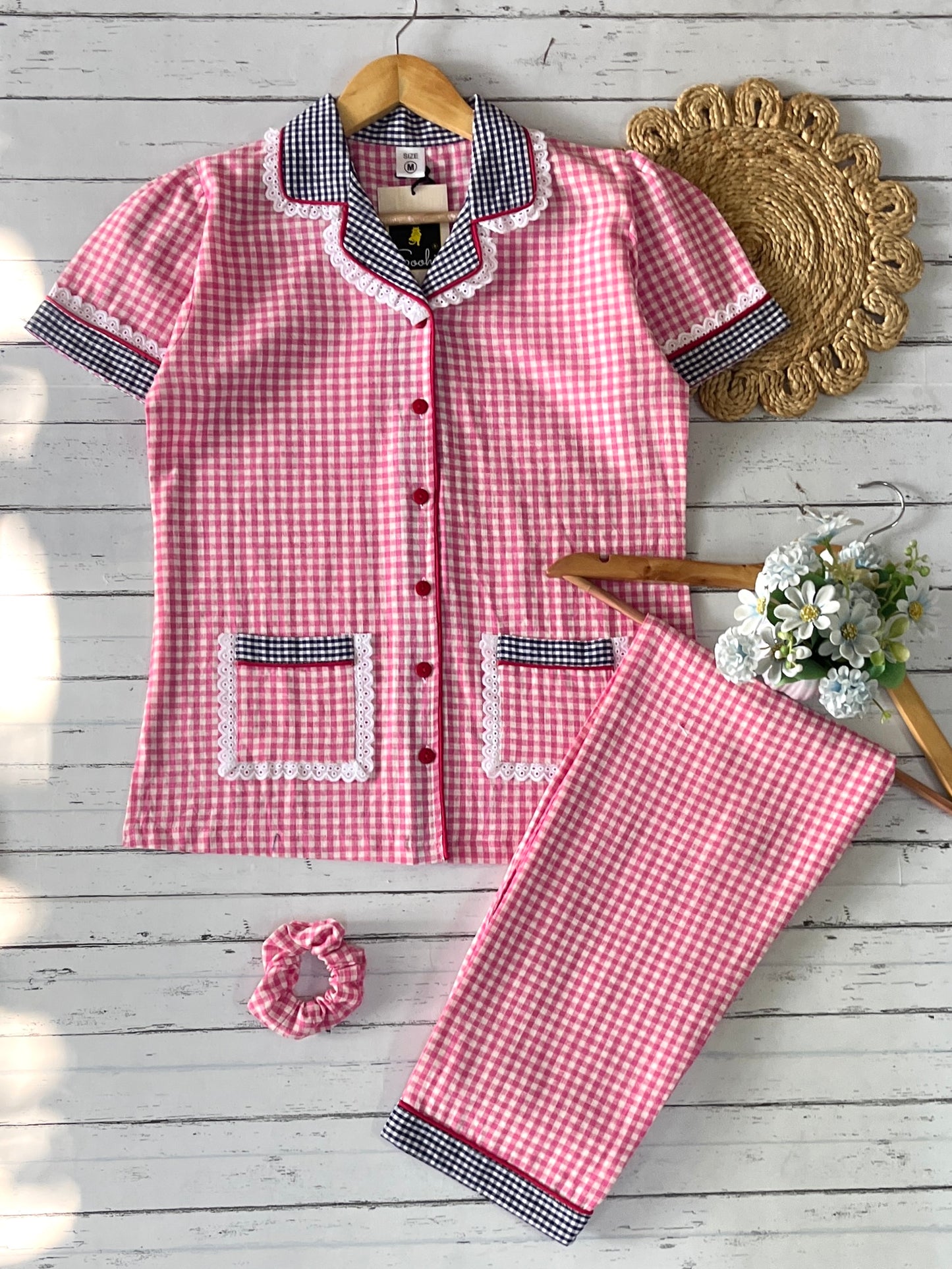 Pink Blue Check