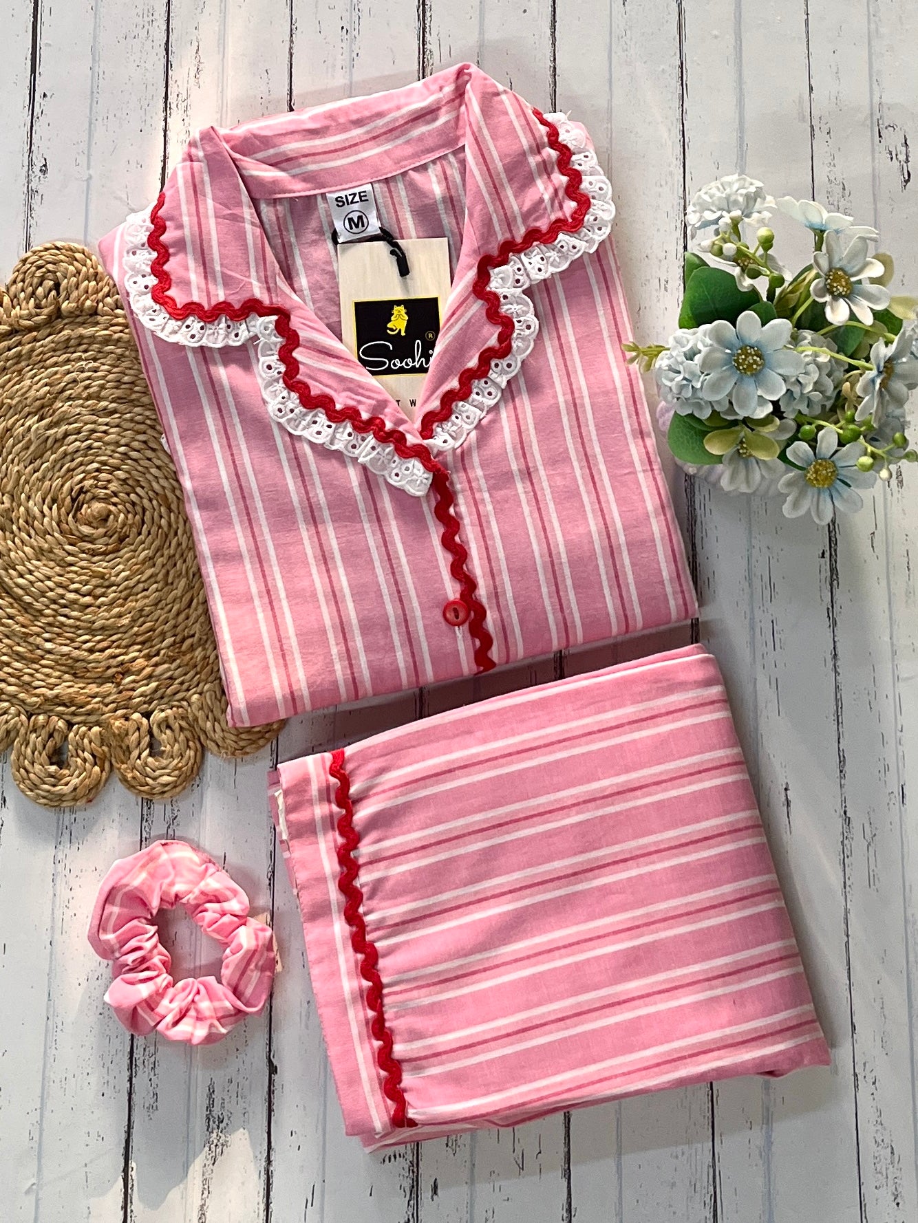 Pink stripe heart