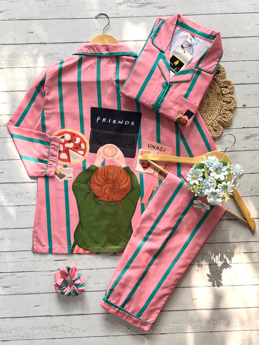 Peach multi stripe BP