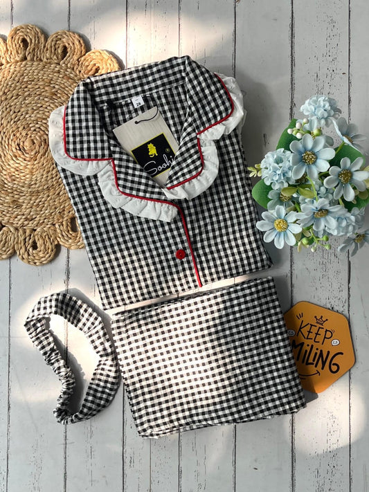 Black Check For GIRLS