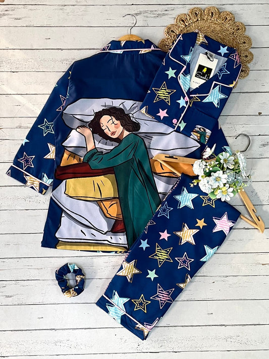 Blue Stars Back Print