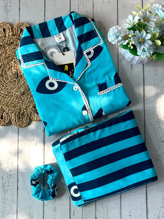 Blue evil eye stripe