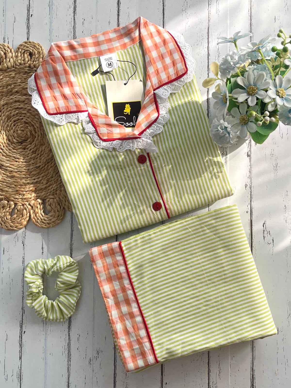 Green orange stripes