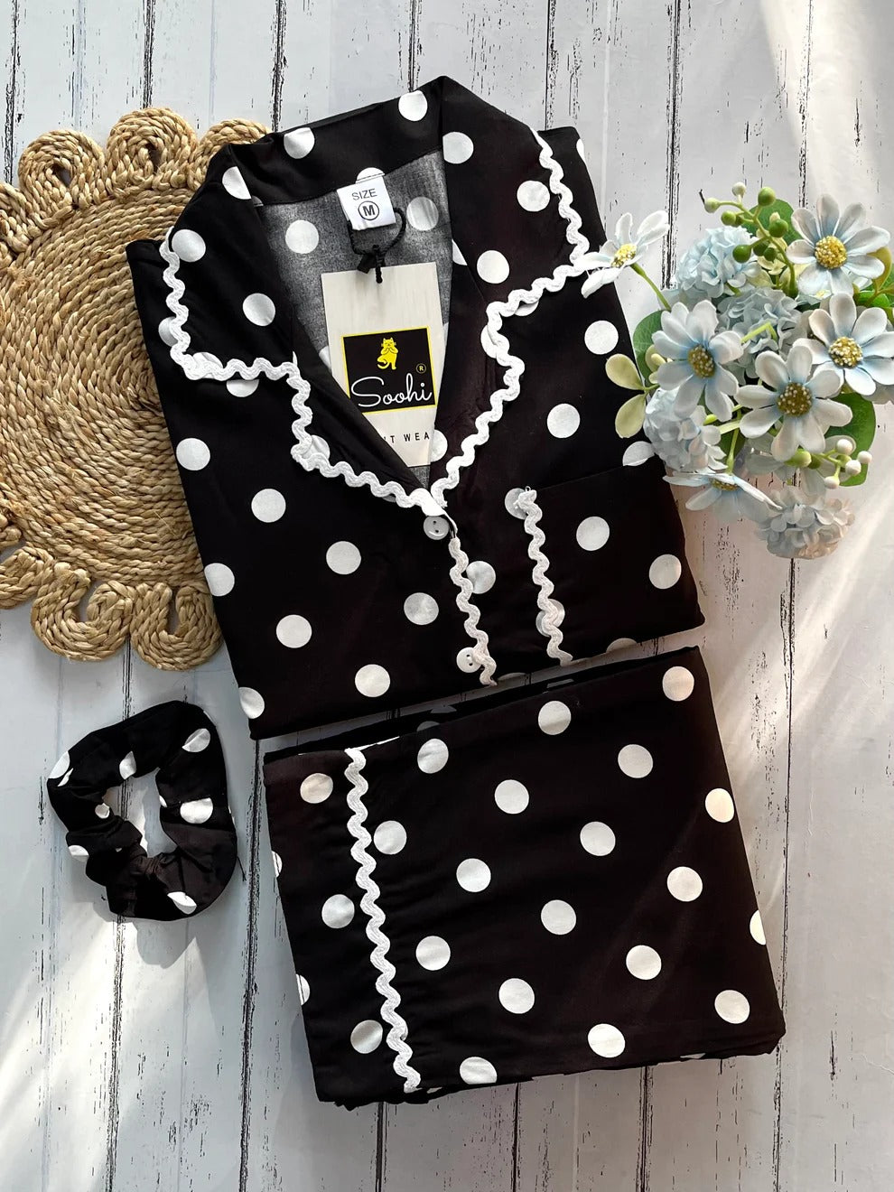Black polka dots