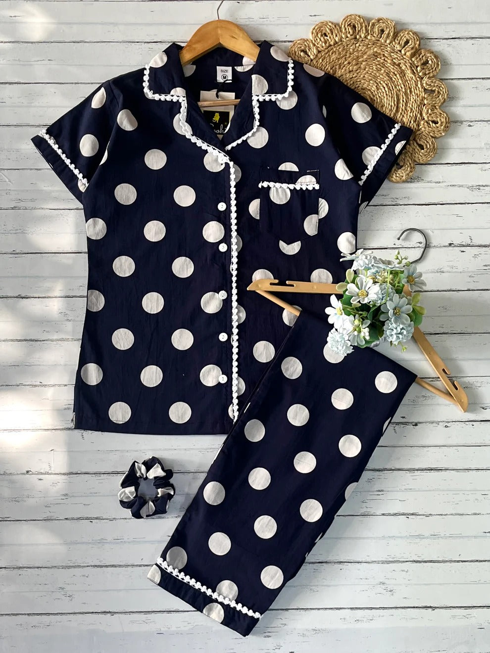 Blue polka