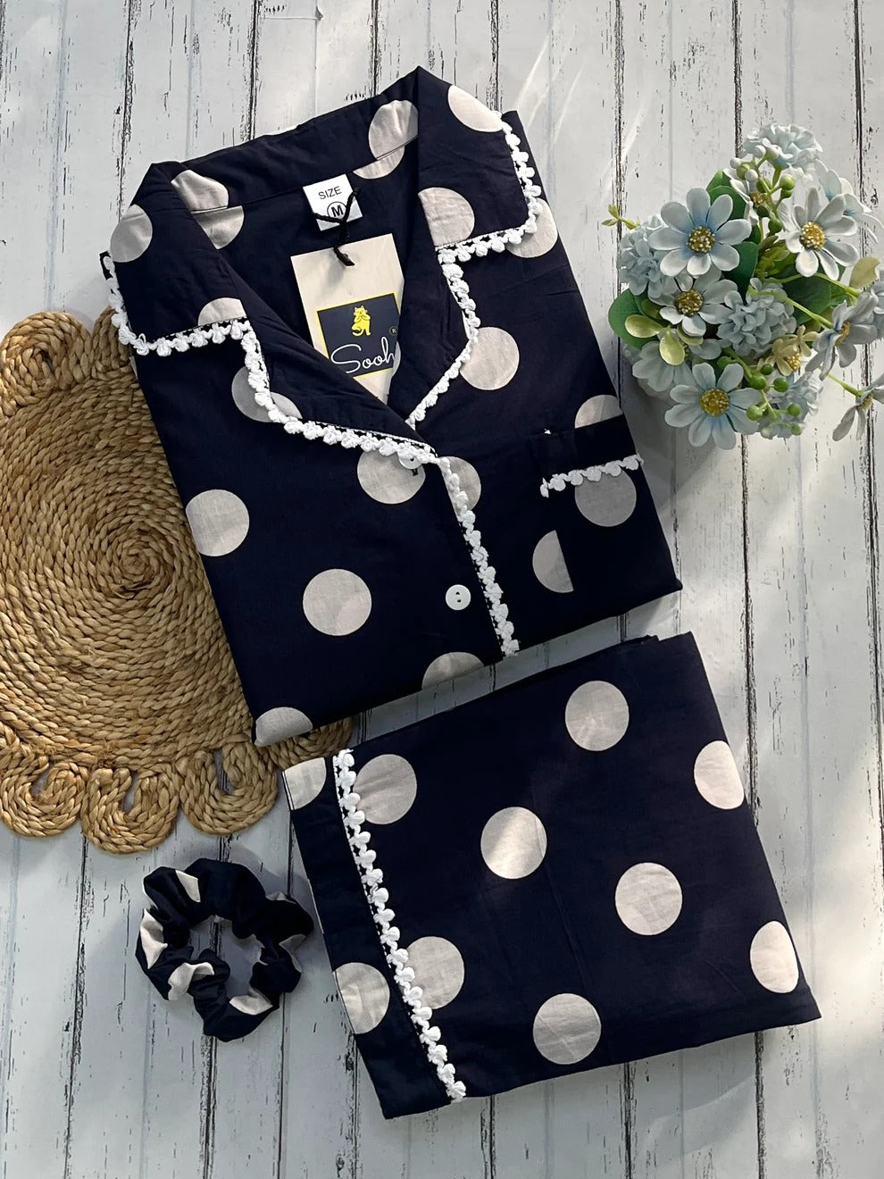 Blue polka