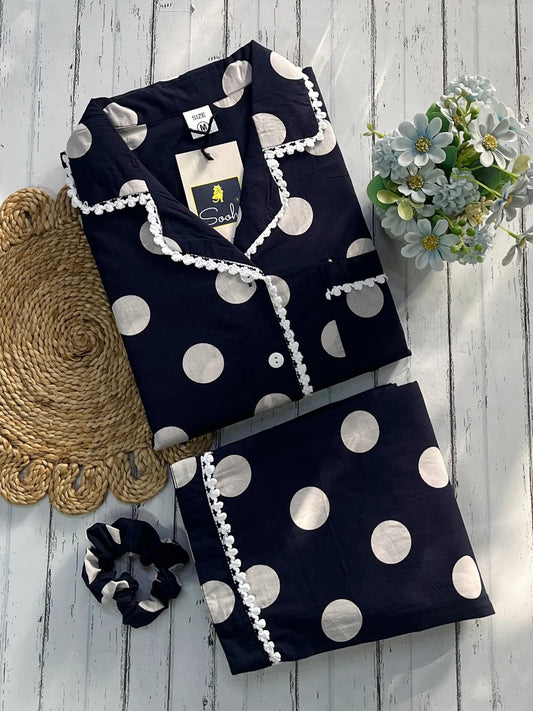 Blue polka