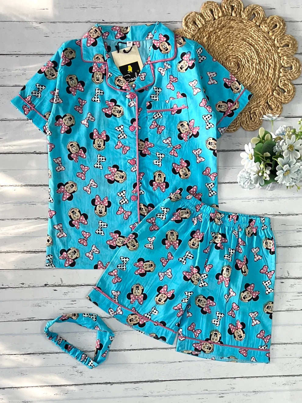 Sky Mickey Shorts Set