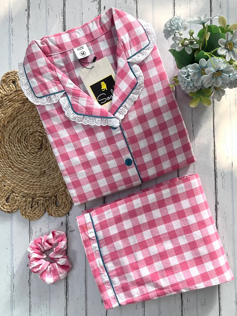 Daisy pink Check