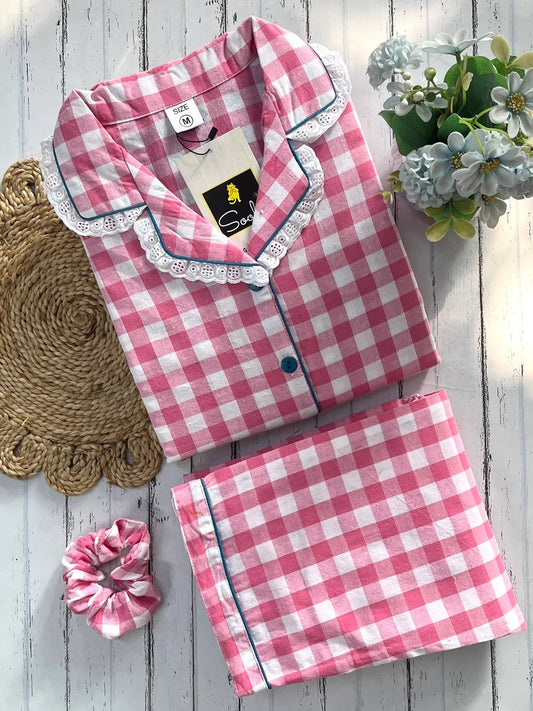 Daisy pink Check
