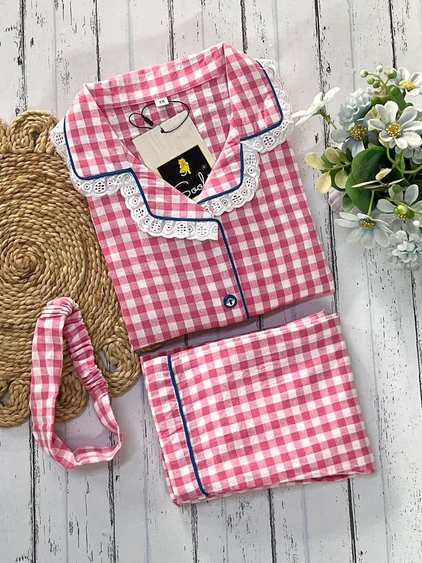 pink check Set kids