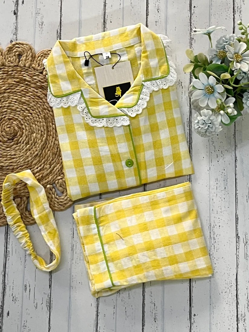 Yellow check Set kids