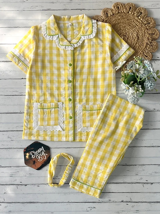 Yellow check Set kids